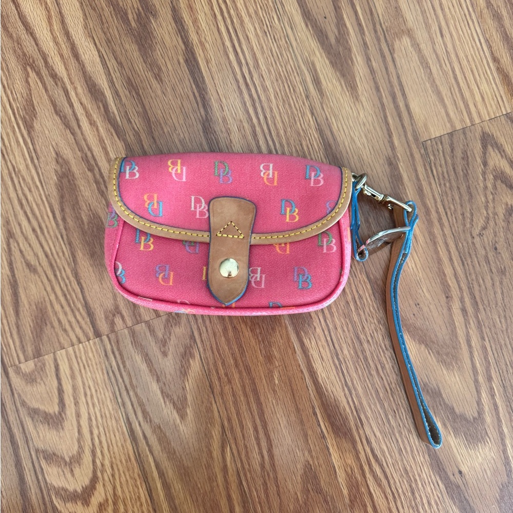 Dooney & Bourke Pink Wristlet with Multicolor Logo